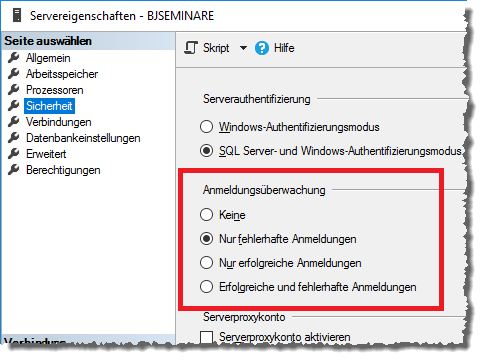 Die Anmeldungsüberwachung im SQL Server